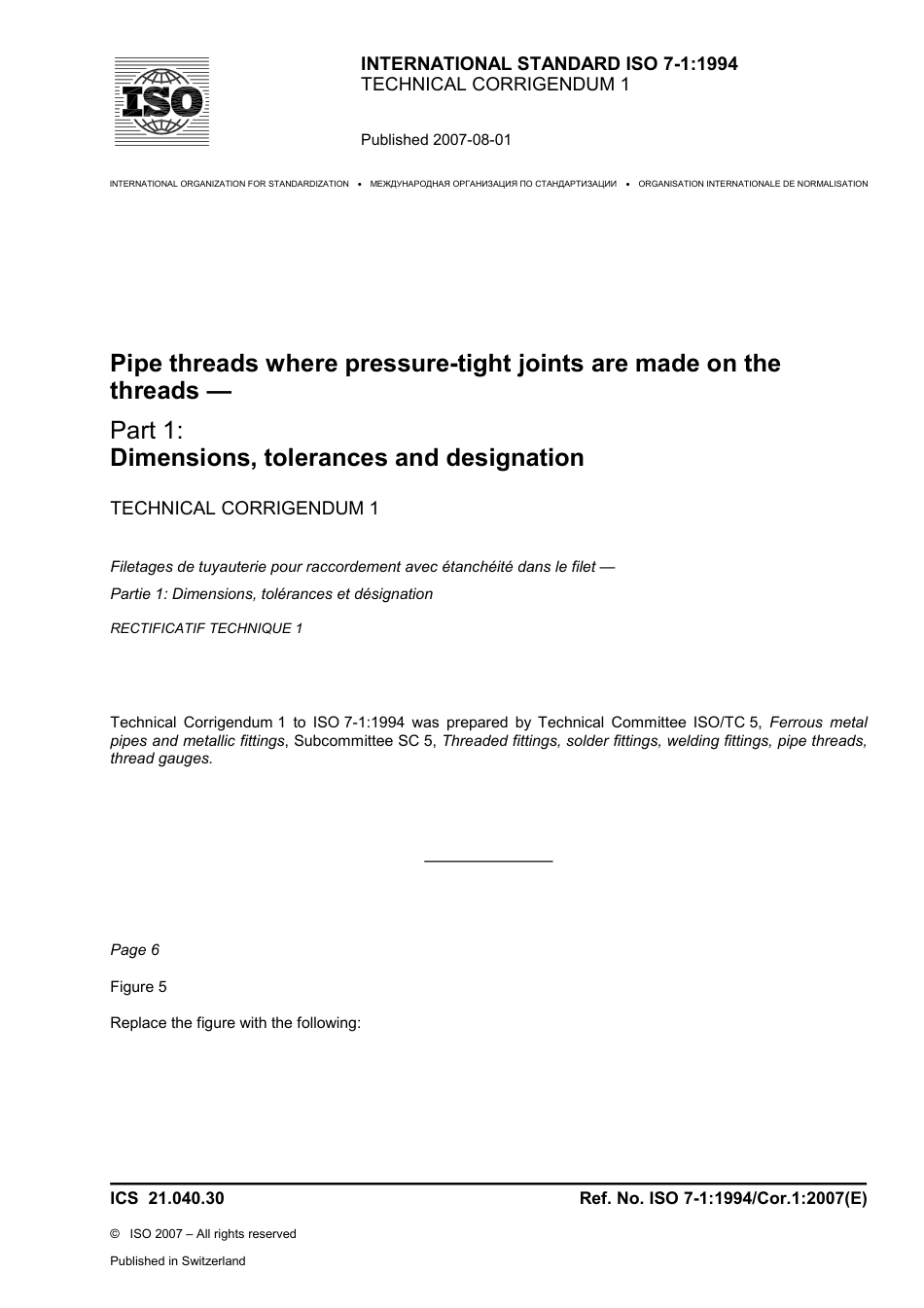 ISO 00007-1-1994 cor1-2007.pdf_第1页