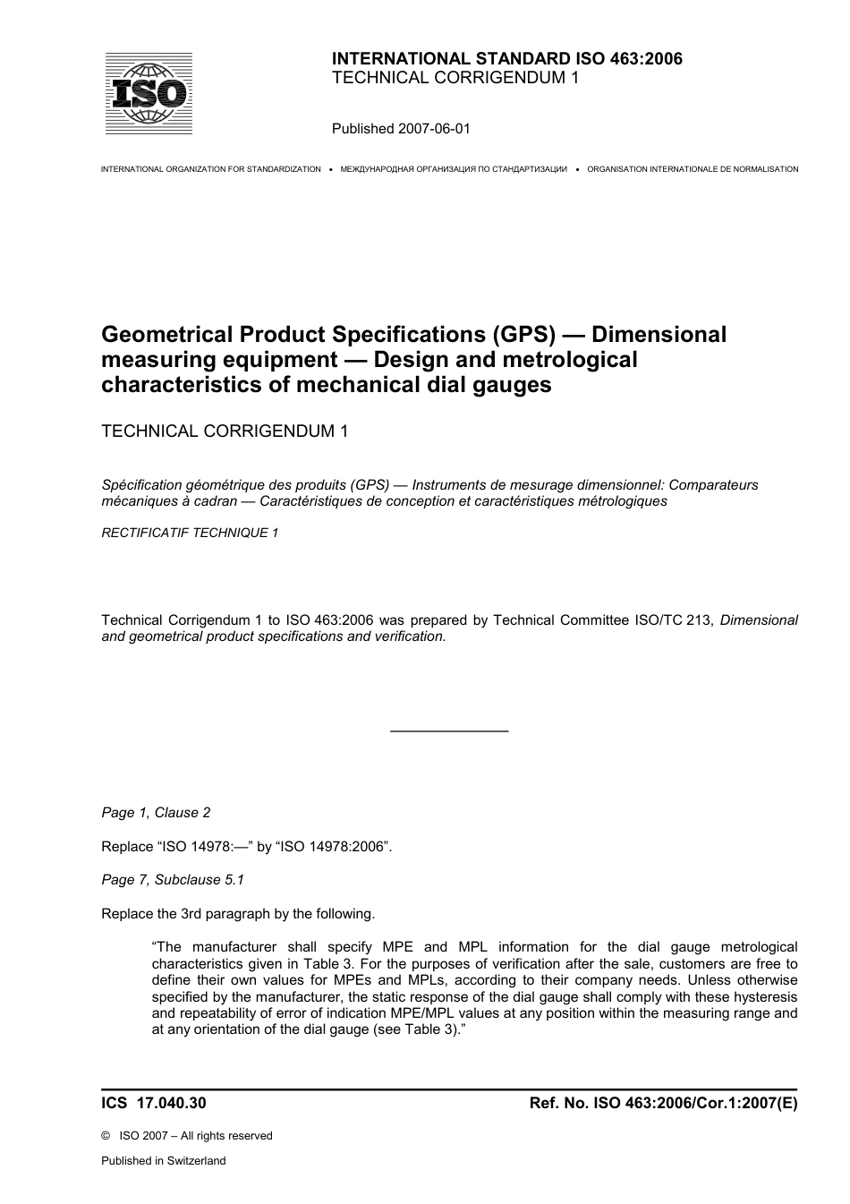 ISO 00463-2006 cor1-2007.pdf_第1页