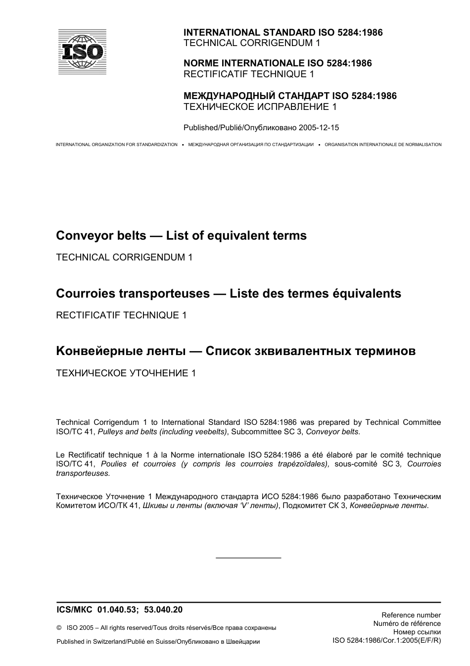 ISO 05284-1986 cor1-2005.pdf_第1页