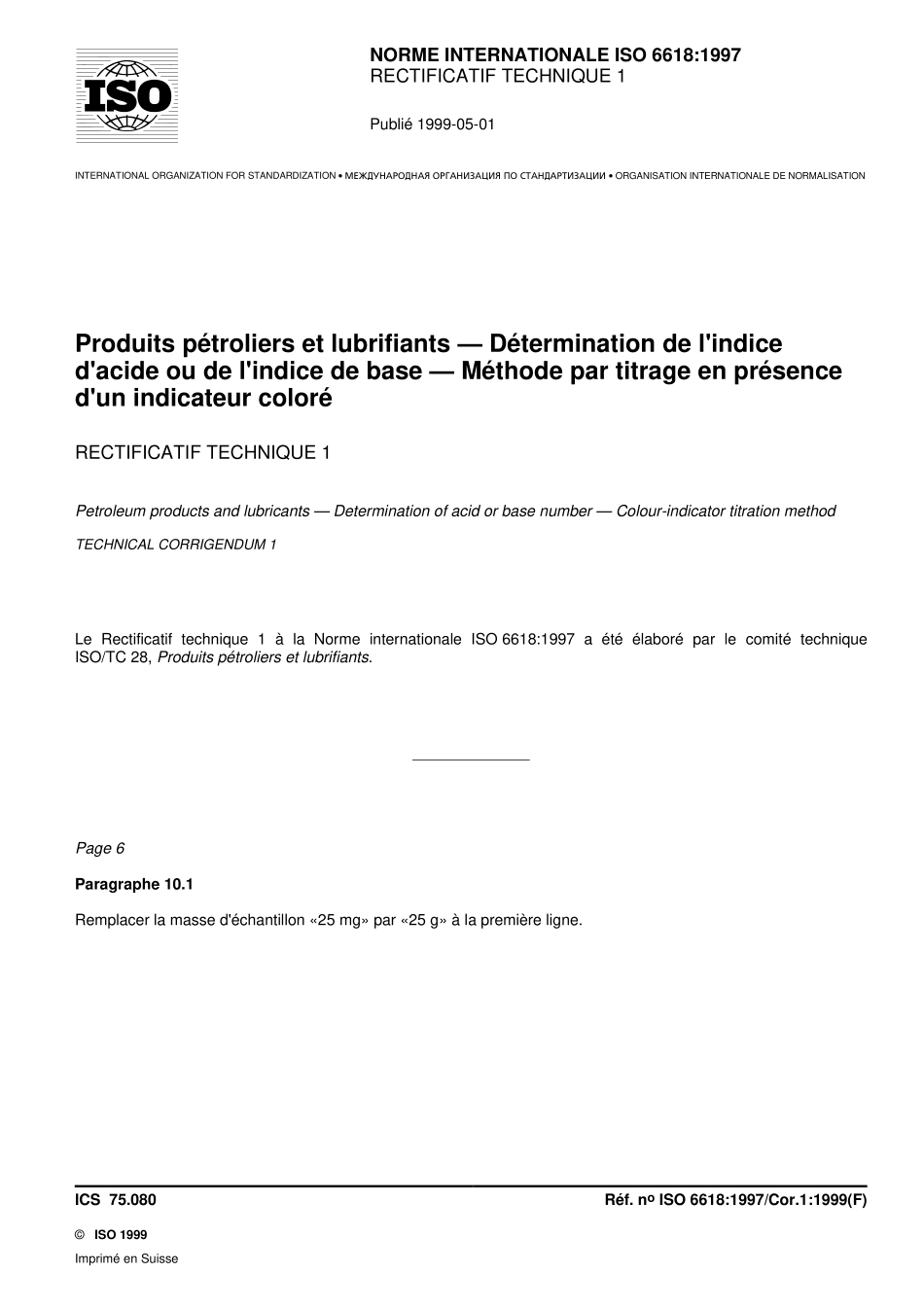 ISO 06618-1997 cor1-1999.pdf_第1页