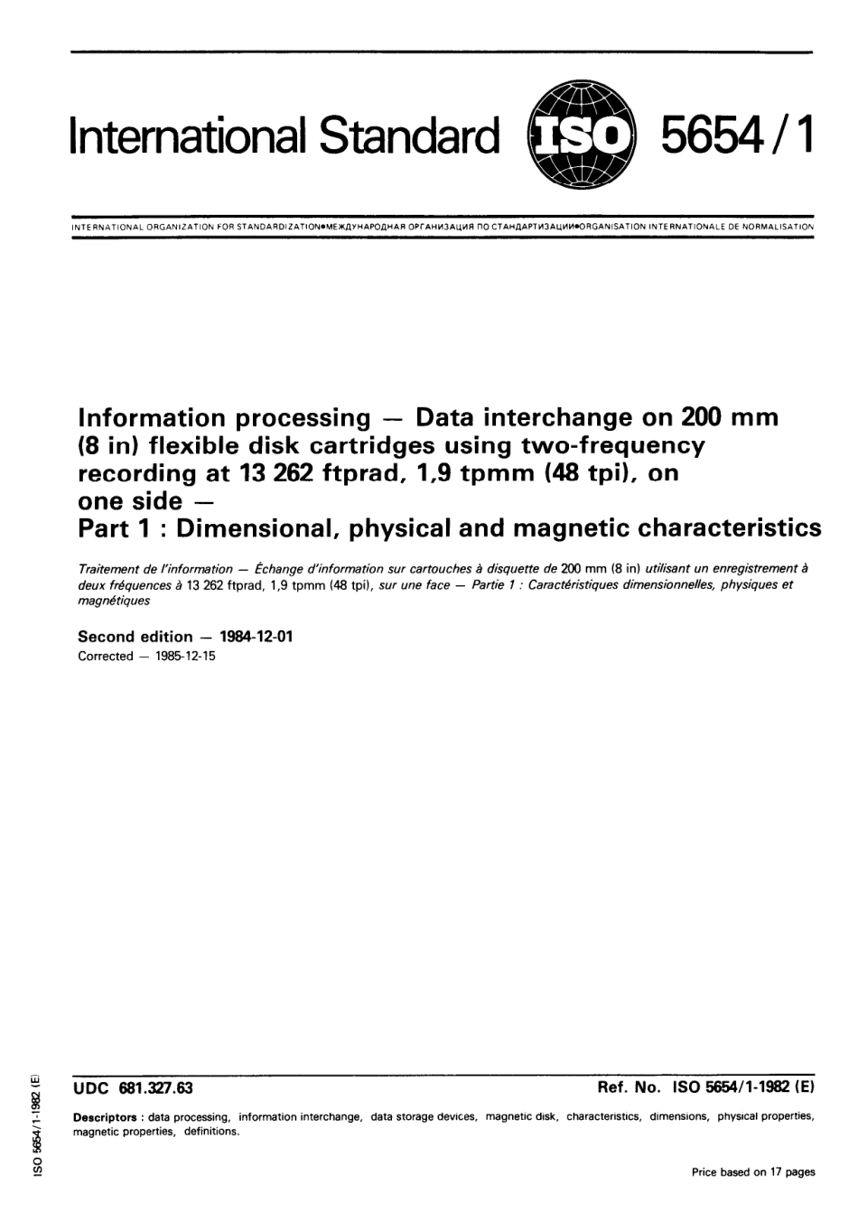 ISO 05654-1-1984 scan.pdf_第1页