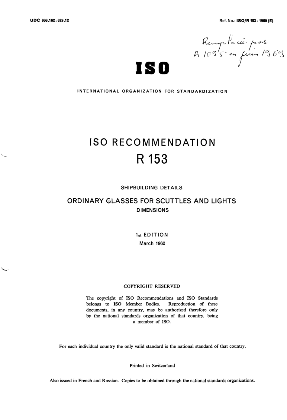 ISO R 00153-1960 scan.pdf_第1页