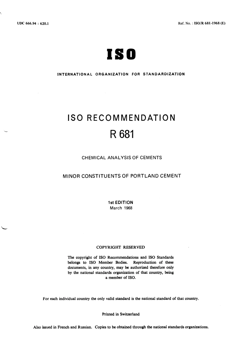 ISO R 00681-1968 scan.pdf_第1页