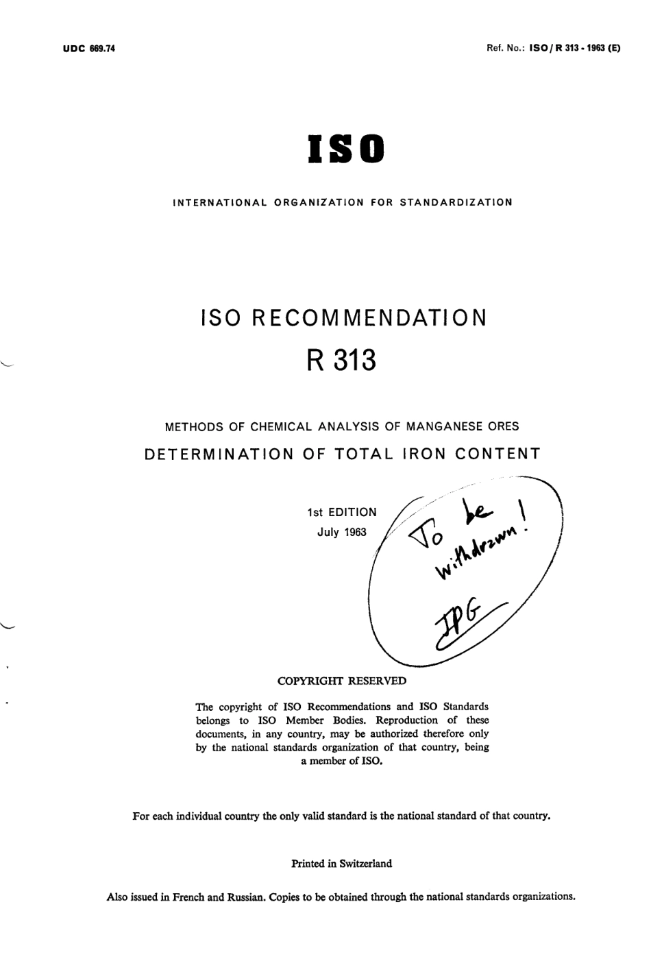 ISO R 00313-1963 scan.pdf_第1页
