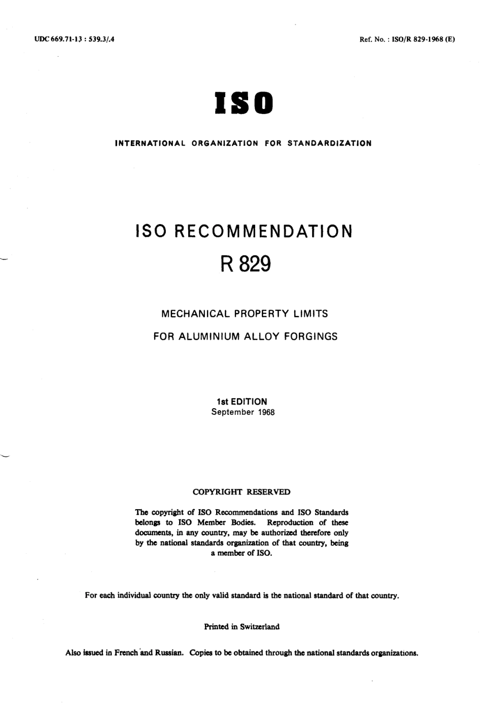 ISO R 00829-1968 scan.pdf_第1页