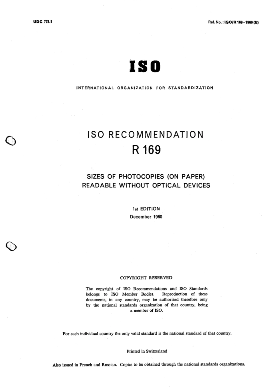 ISO R 00169-1960 scan.pdf_第1页