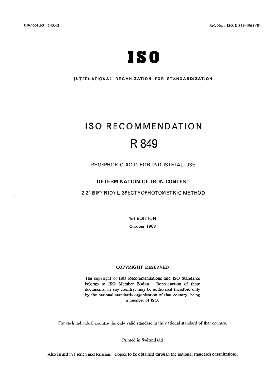 ISO R 00849-1968 scan.pdf_第1页