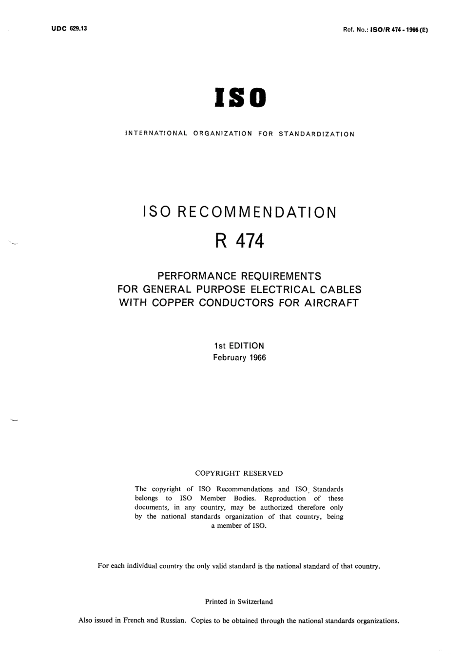 ISO R 00474-1966 scan.pdf_第1页