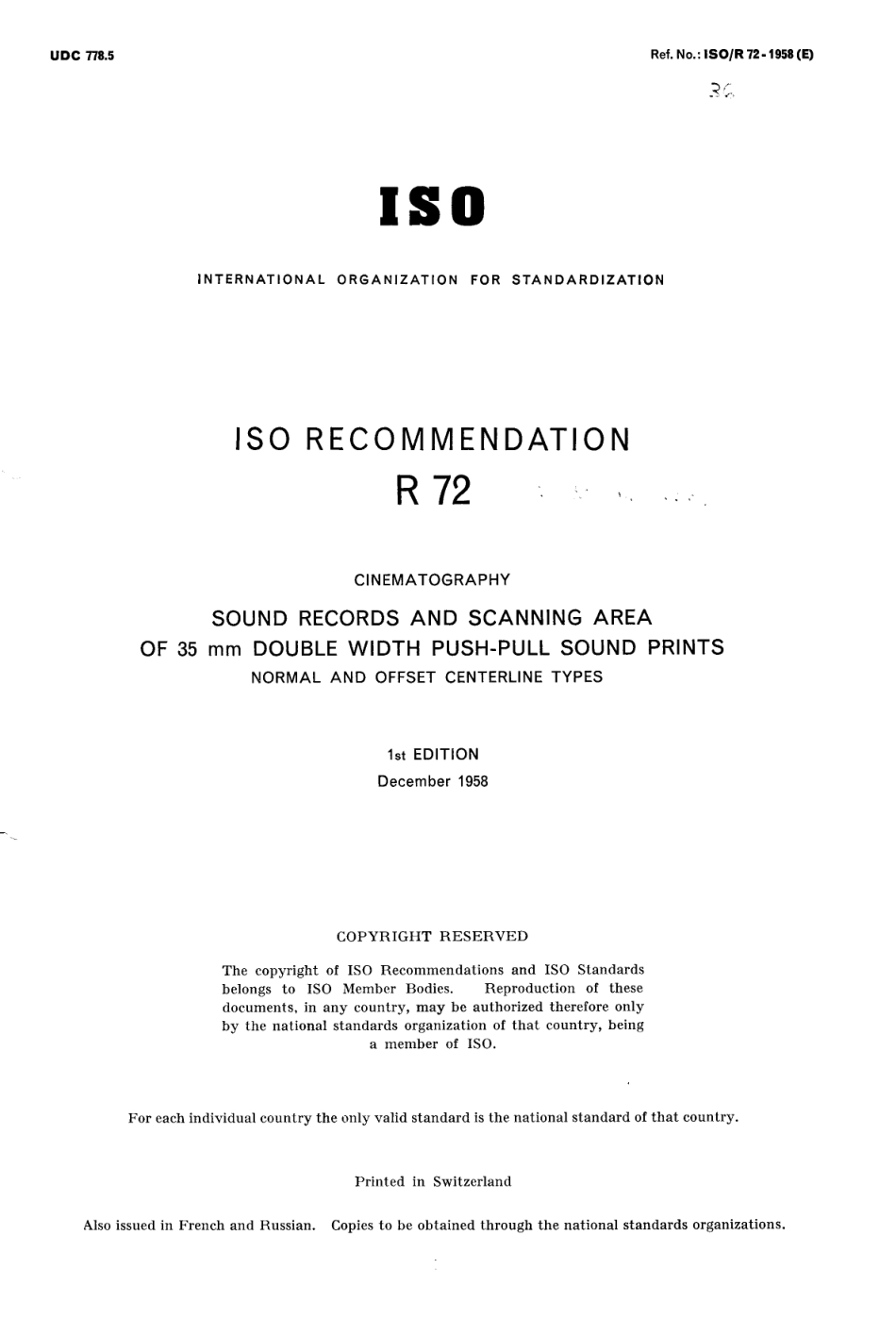 ISO R 00072-1958 scan.pdf_第1页