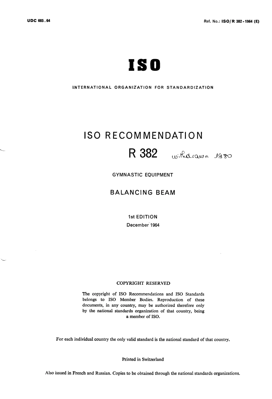 ISO R 00382-1964 scan.pdf_第1页