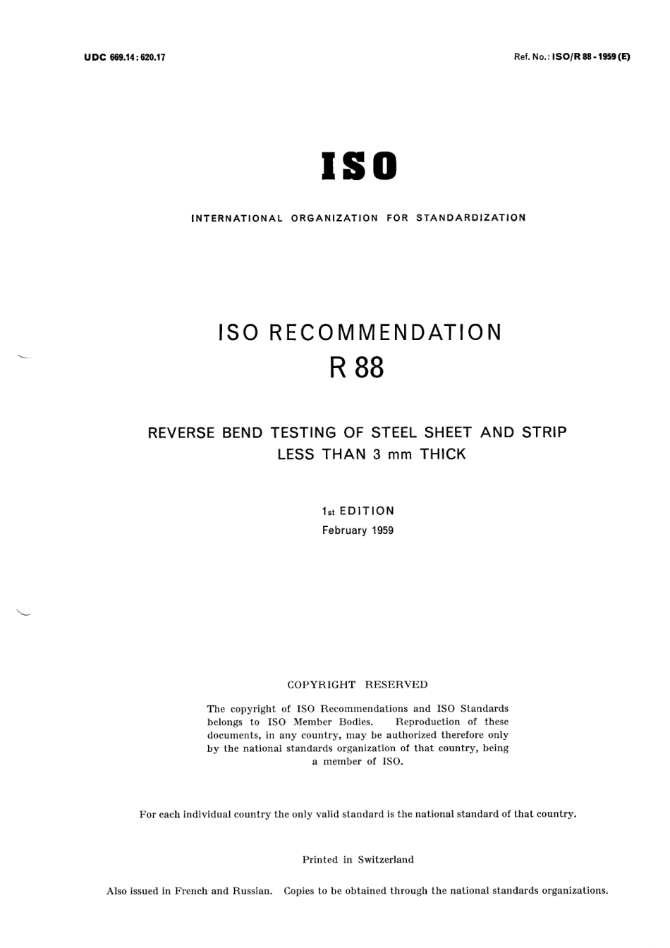 ISO R 00088-1959 scan.pdf_第1页