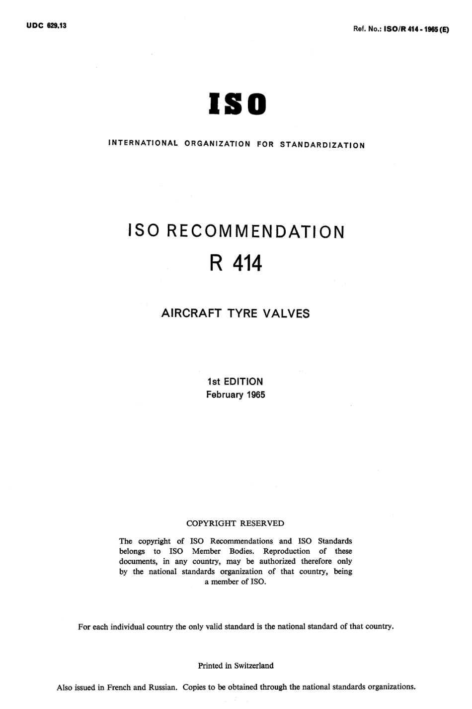ISO R 00414-1965 scan.pdf_第1页