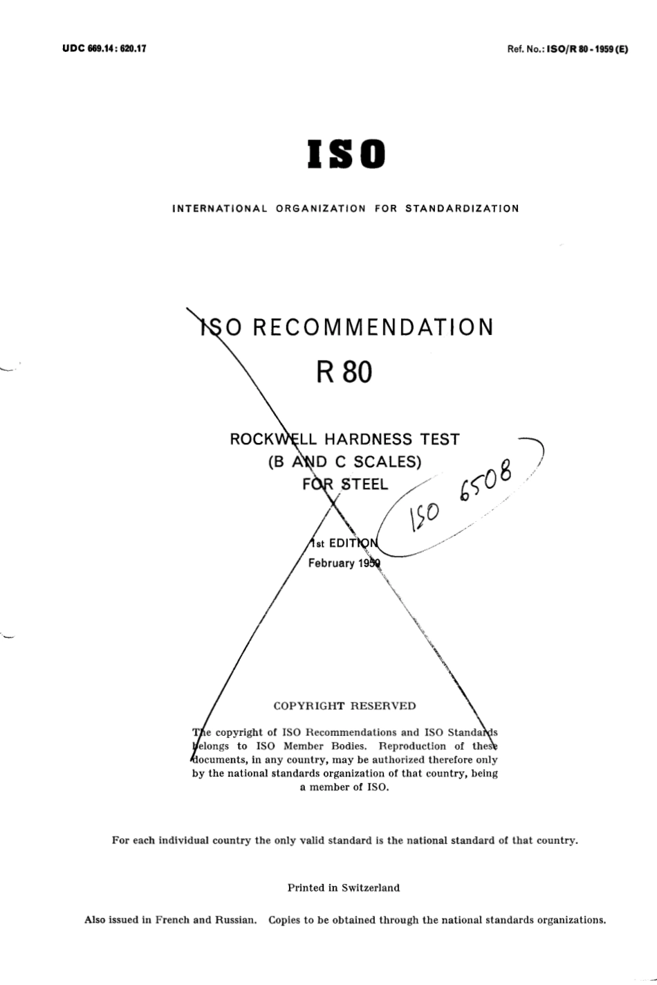 ISO R 00080-1968 scan.pdf_第1页