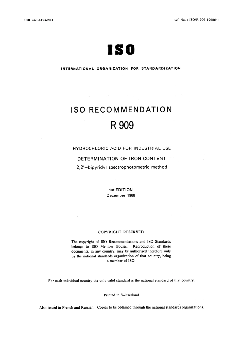 ISO R 00909-1968 scan.pdf_第1页