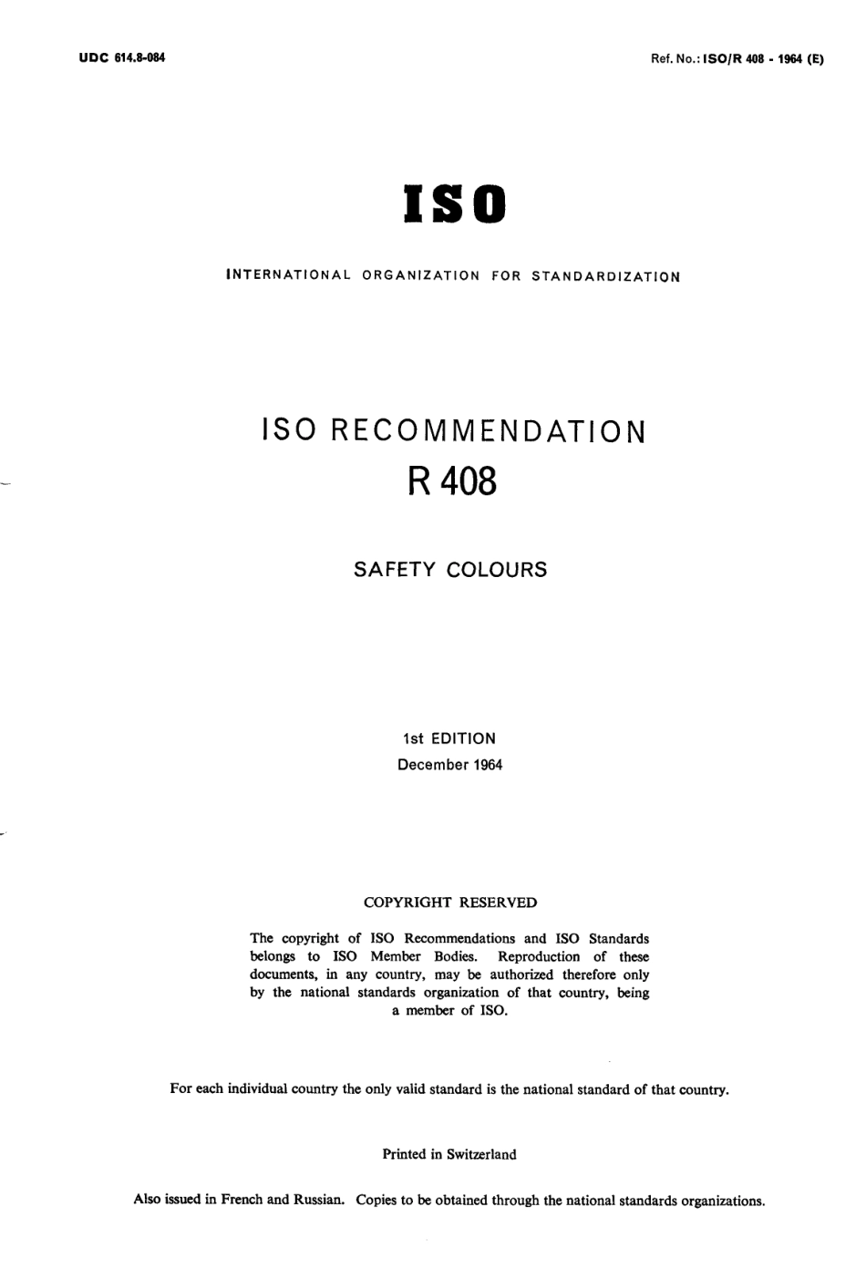 ISO R 00408-1964 scan.pdf_第1页