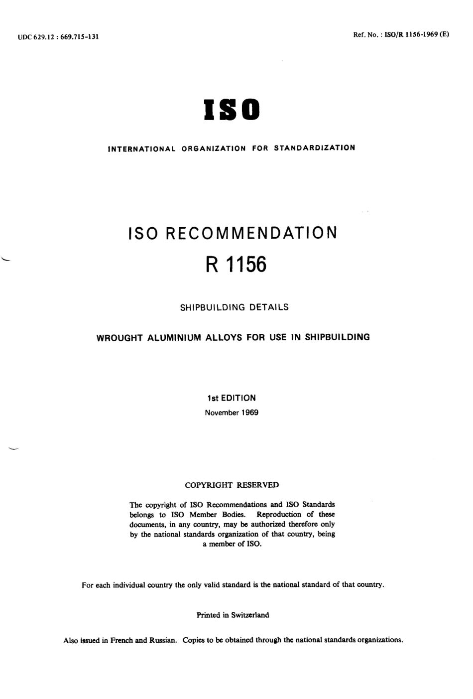 ISO R 01156-1969 scan.pdf_第1页