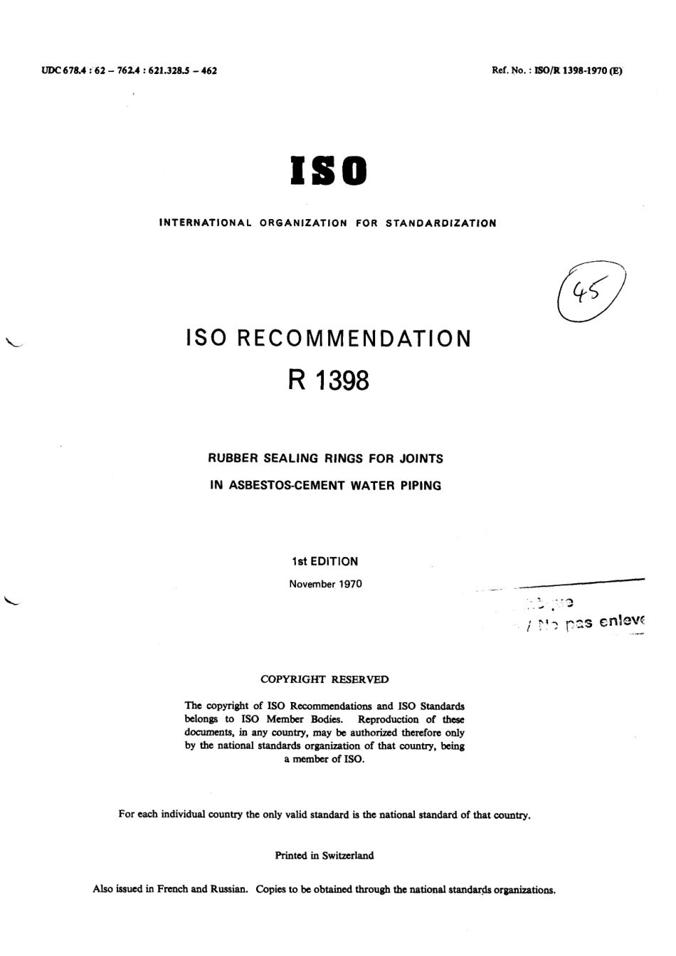 ISO R 01398-1970 scan.pdf_第1页