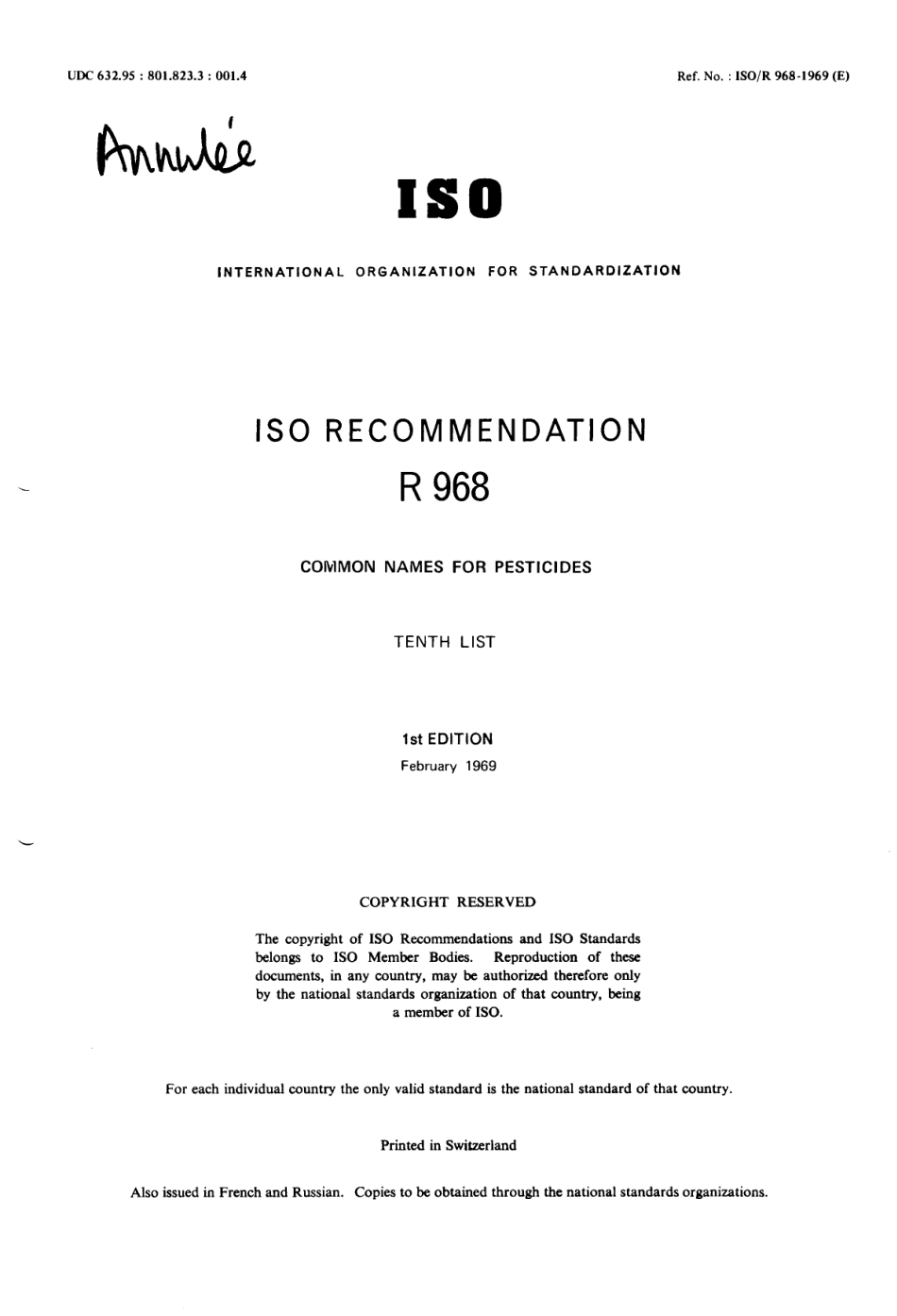 ISO R 00969-1969 scan.pdf_第1页