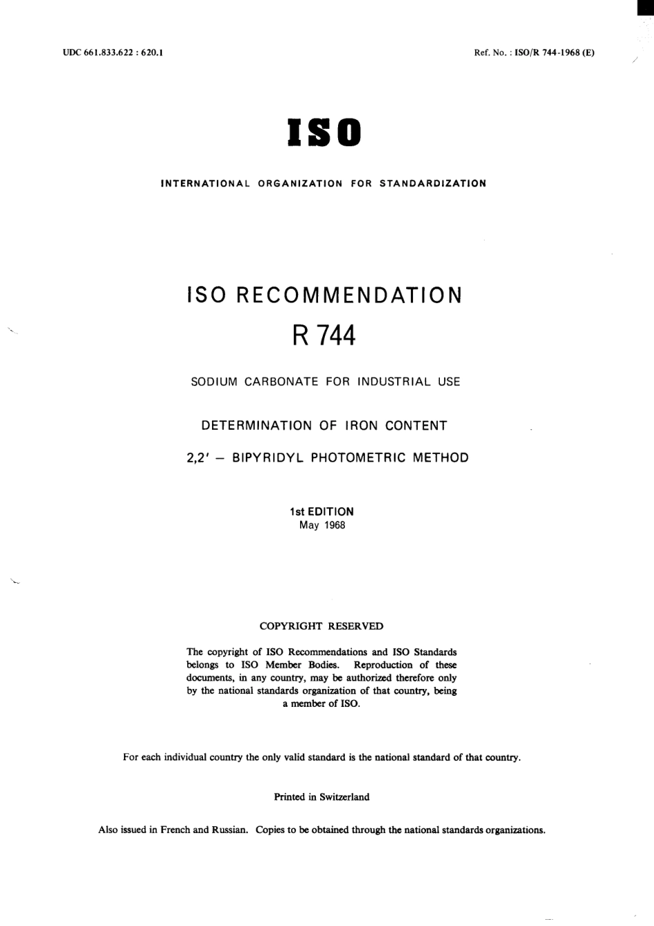 ISO R 00744-1968 scan.pdf_第1页