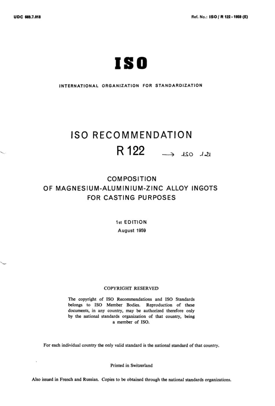 ISO R 00122-1959 scan.pdf_第1页