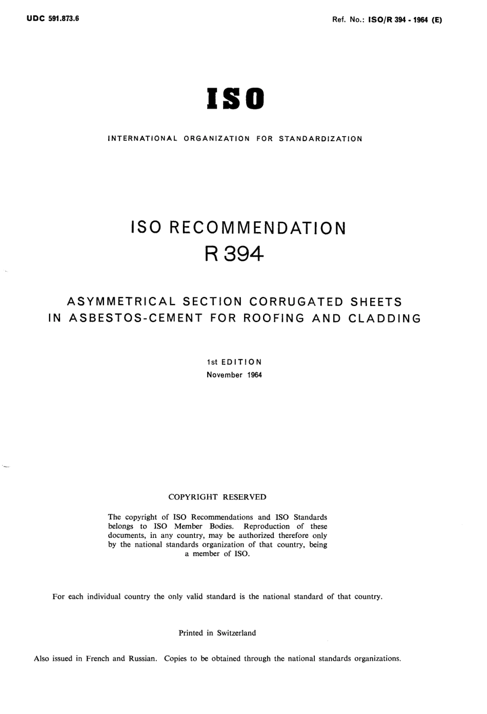 ISO R 00394-1964 scan.pdf_第1页