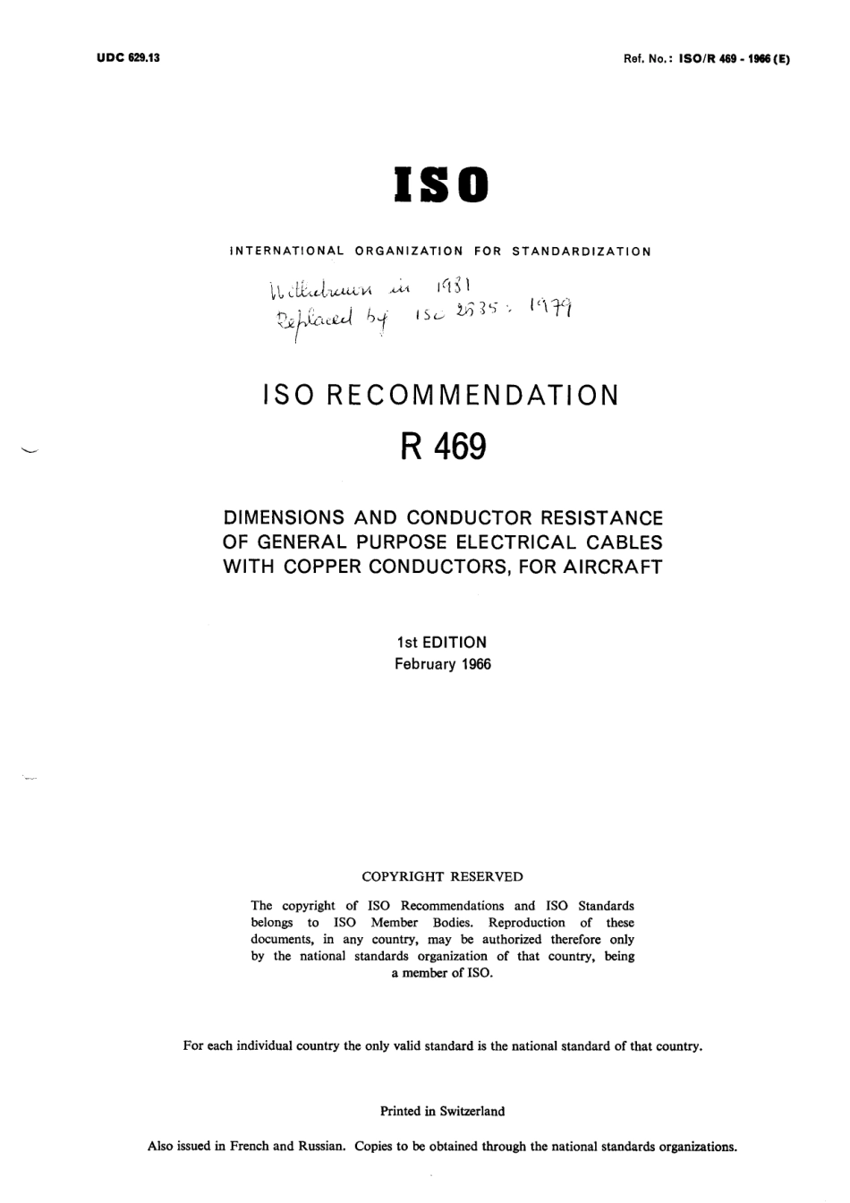 ISO R 00469-1966 scan.pdf_第1页