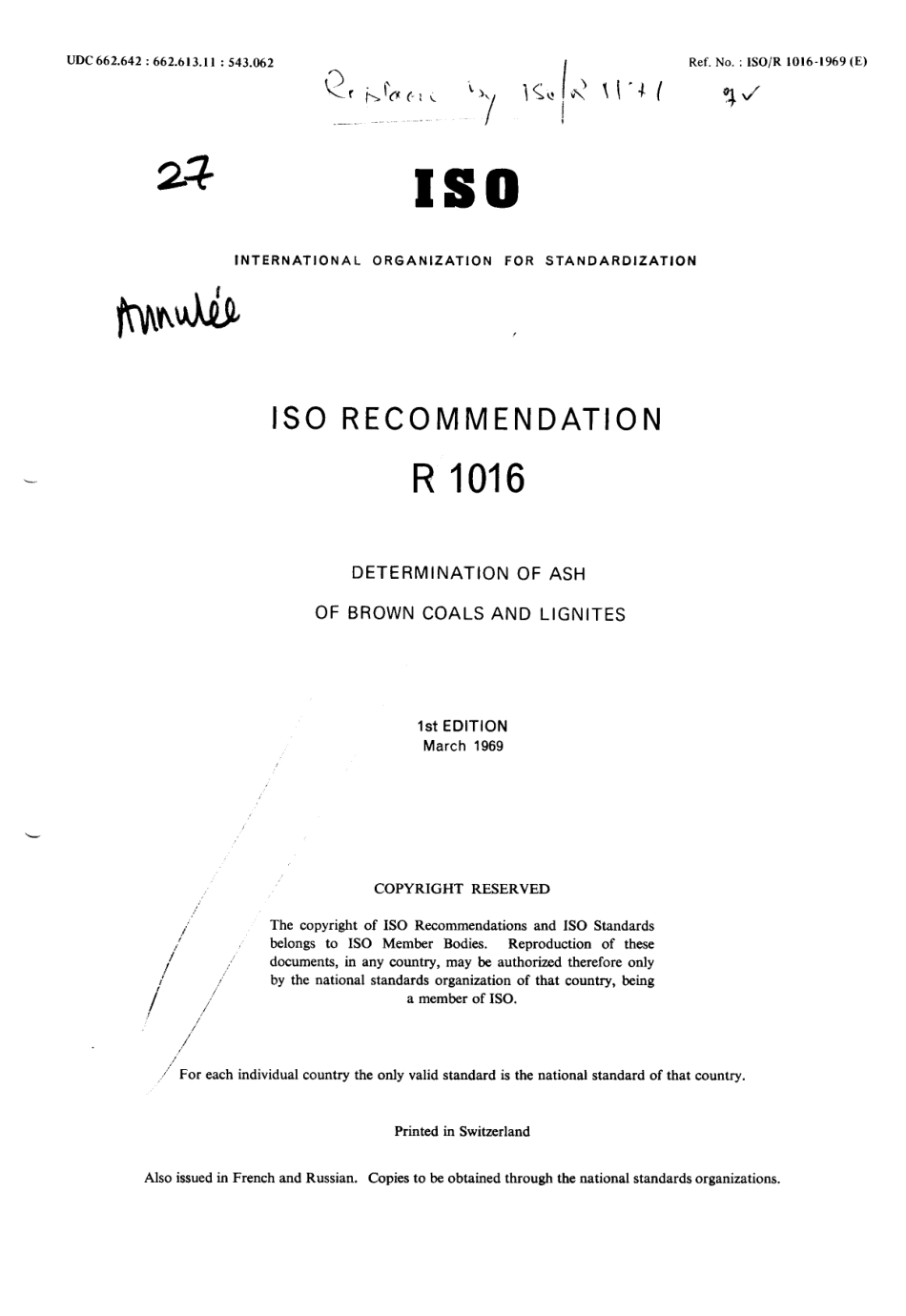 ISO R 01016-1969 scan.pdf_第1页