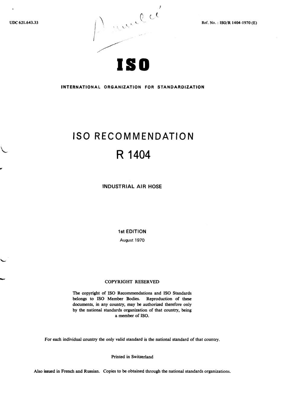 ISO R 01404-1970 scan.pdf_第1页