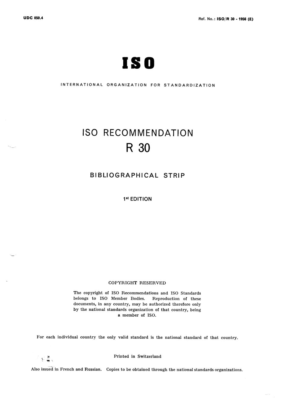 ISO R 00030-1956 scan.pdf_第1页
