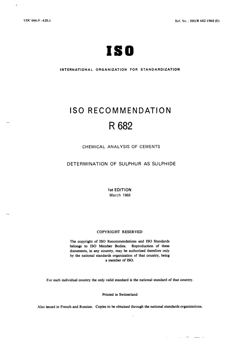 ISO R 00682-1968 scan.pdf_第1页
