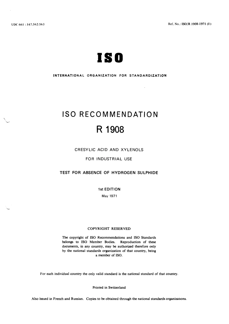 ISO R 01908-1971 scan.pdf_第1页