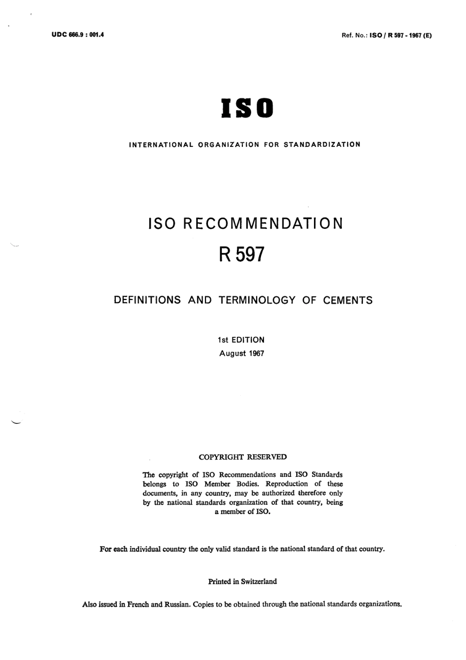 ISO R 00597-1967 scan.pdf_第1页