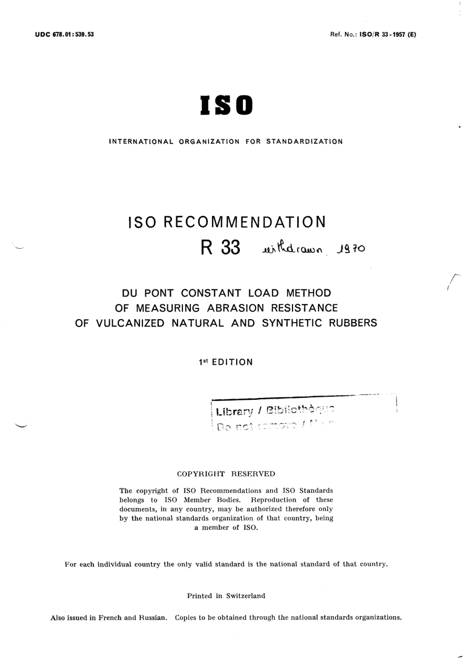 ISO R 00033-1957 scan.pdf_第1页