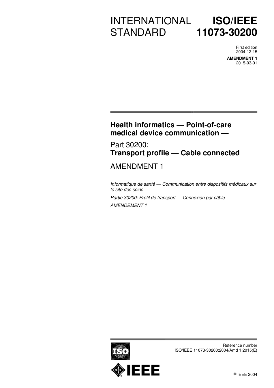 ISO IEEE 11073-30200-2004 amd1-2015.pdf_第1页