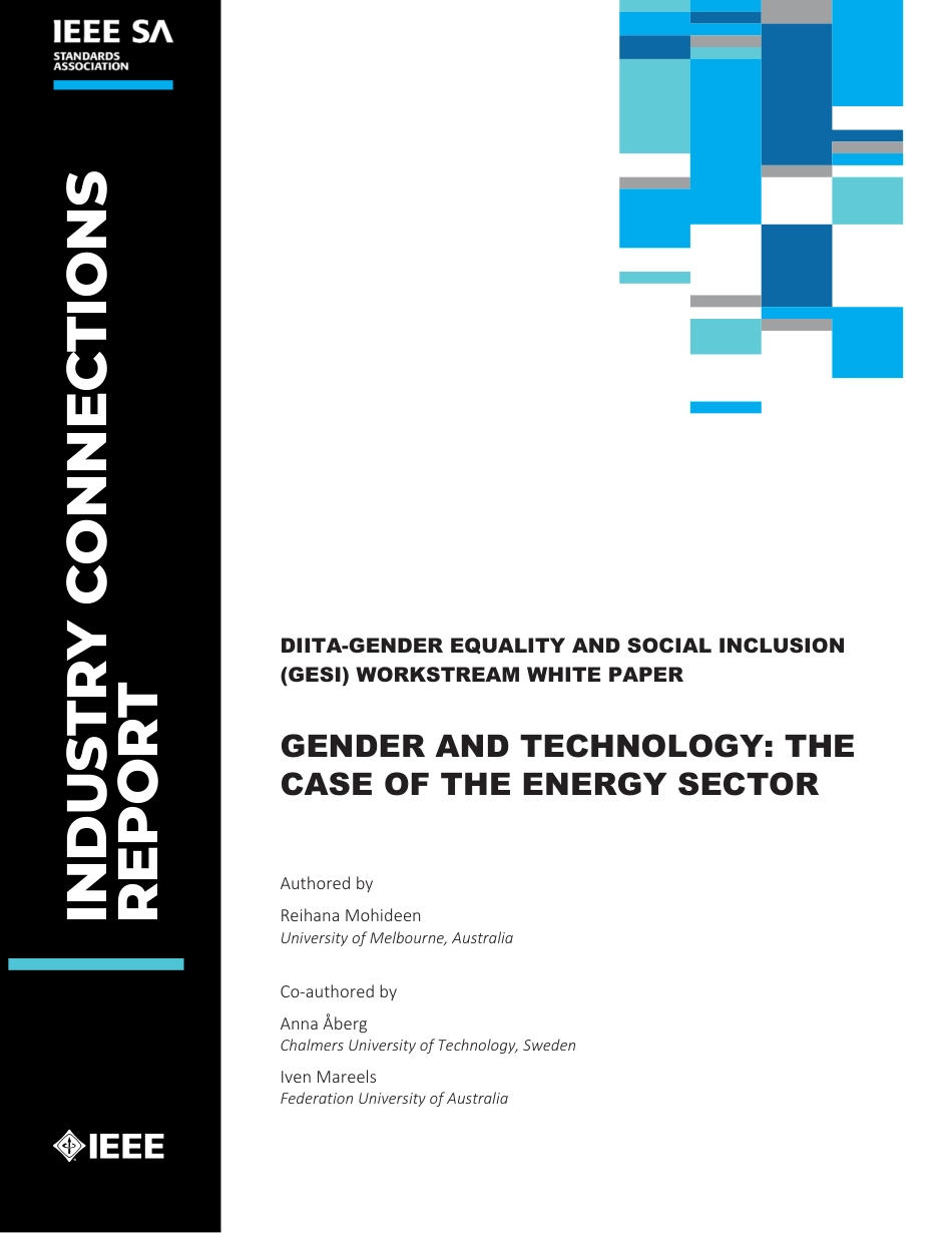 DIITA-Gender Equality and Social Inclusion (GESI) Workstream White Paper - Gender and Technology. The Case of the Energy Sector 2022.pdf_第1页