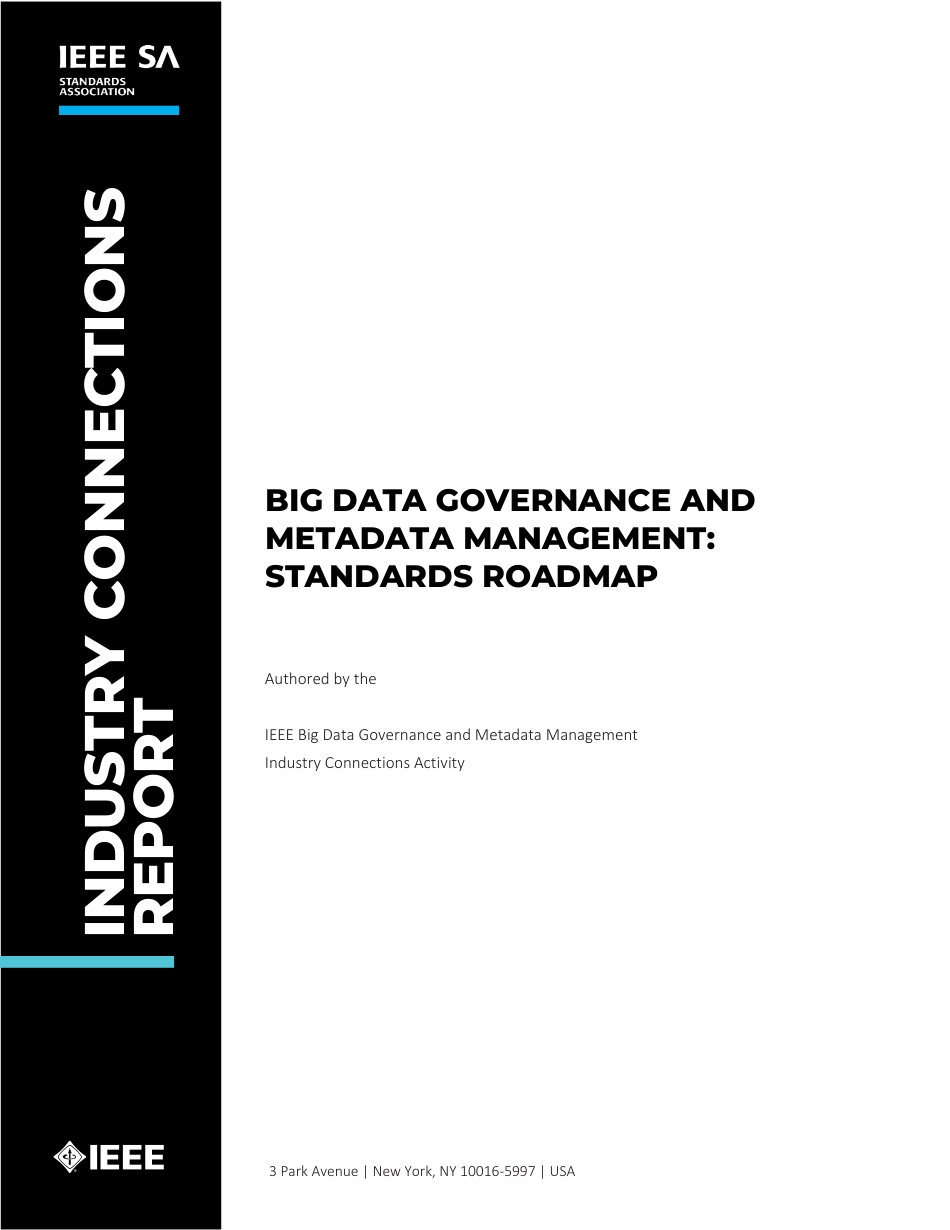 IEEE Big Data Governance and Metadata Management - Standards roadmap 2020.pdf_第1页