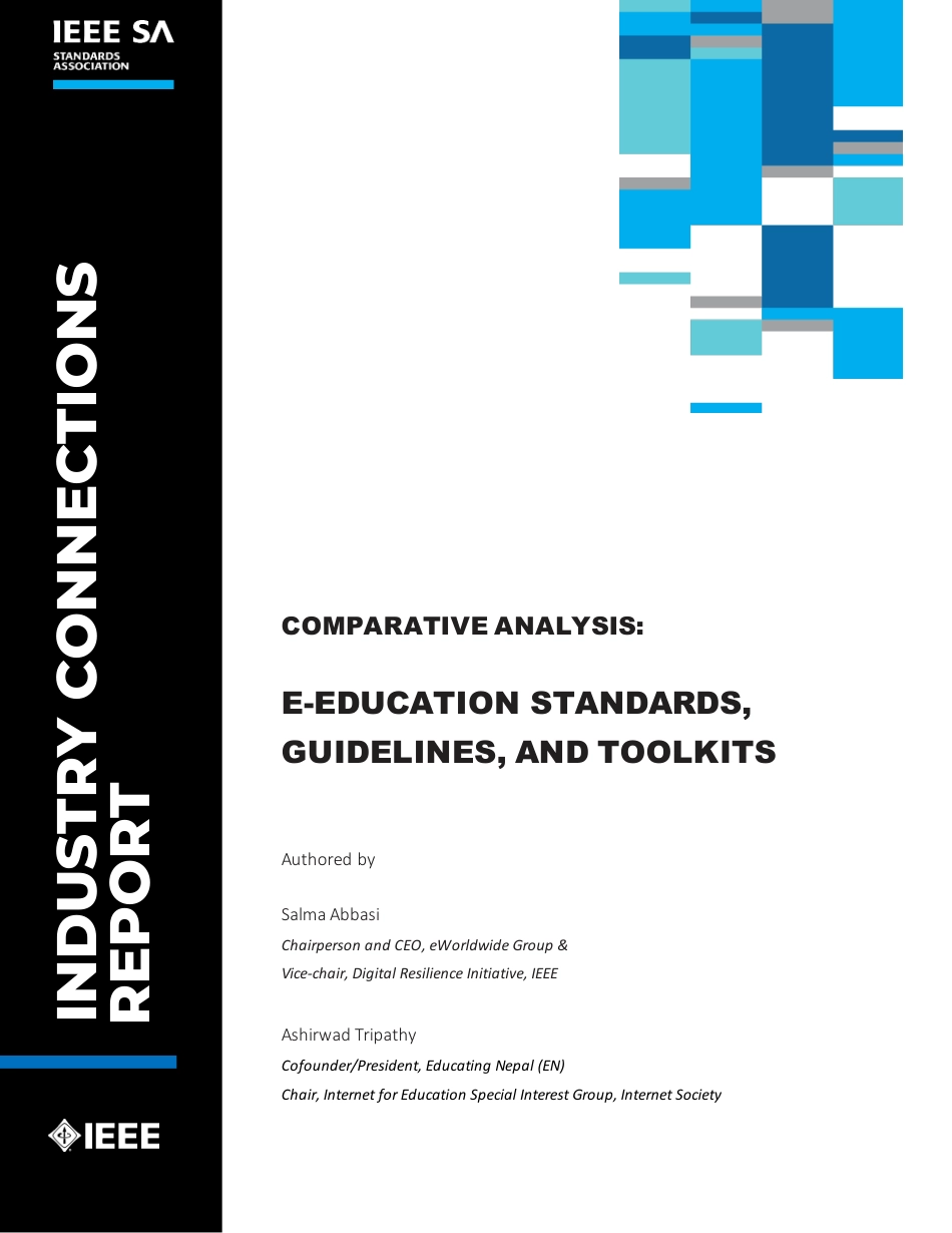 Comparative Analysis - E-Education Standards, Guidelines, and Toolkits 2023.pdf_第1页