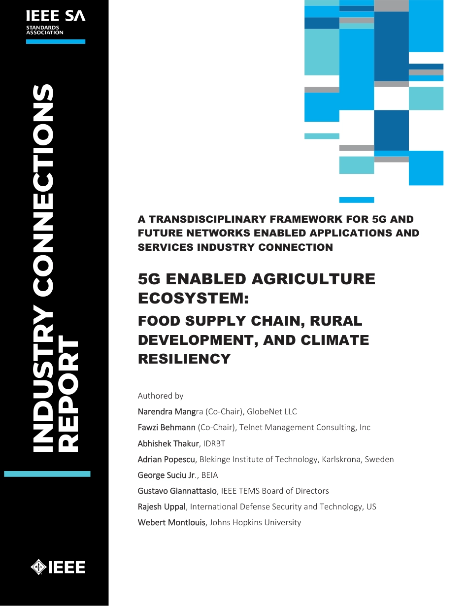 5G Enabled agriculture ecosystem - food supply chain, rubal development, and climate resiliency 2023.pdf_第1页