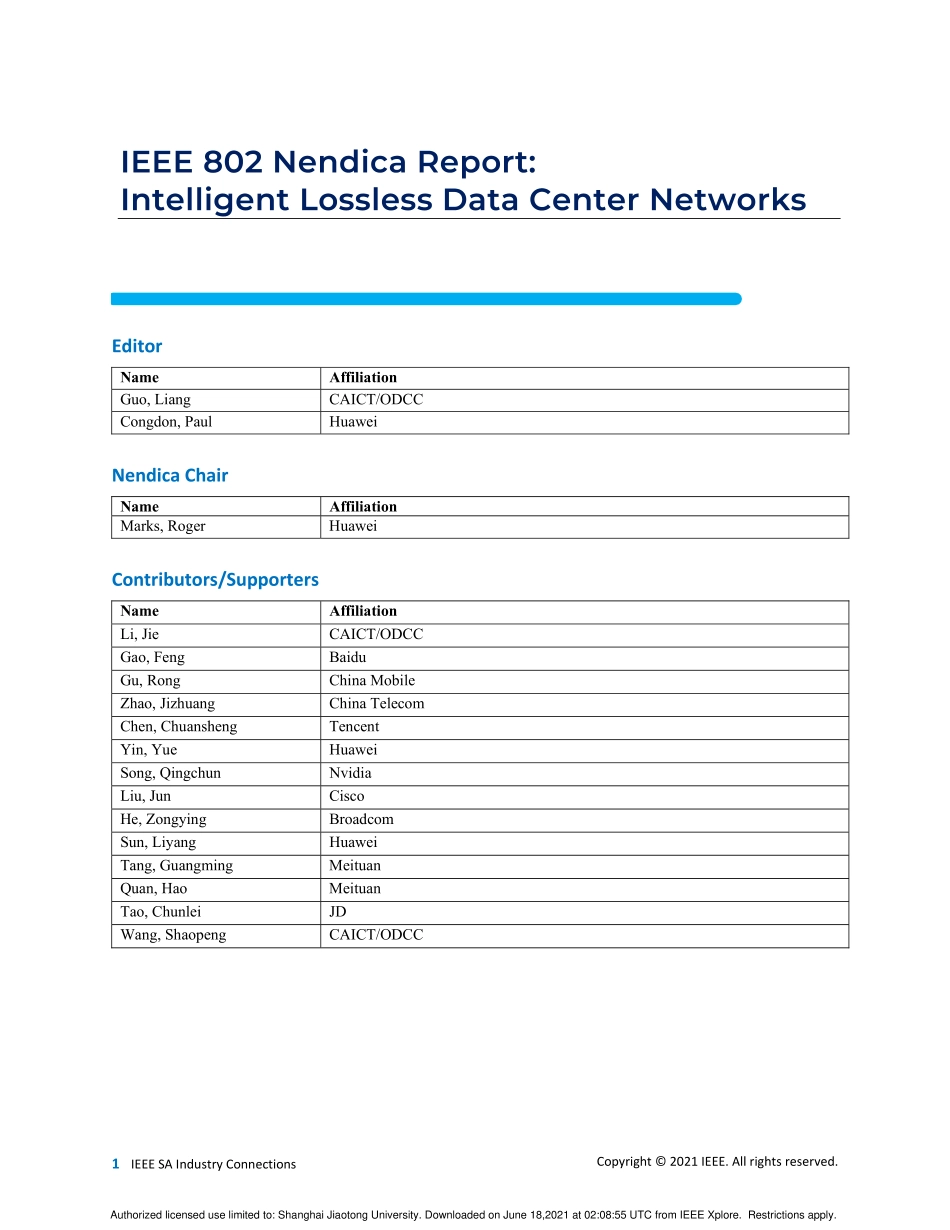 IEEE 802 Nendica Report - Intelligent Lossless Data Center Networks 2021.pdf_第2页