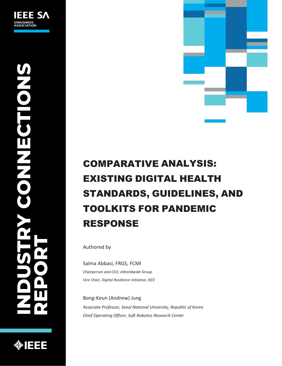 Comparative analysis - existing digital health standards, guidelines, and toolkits for pandemic response 2023.pdf_第1页