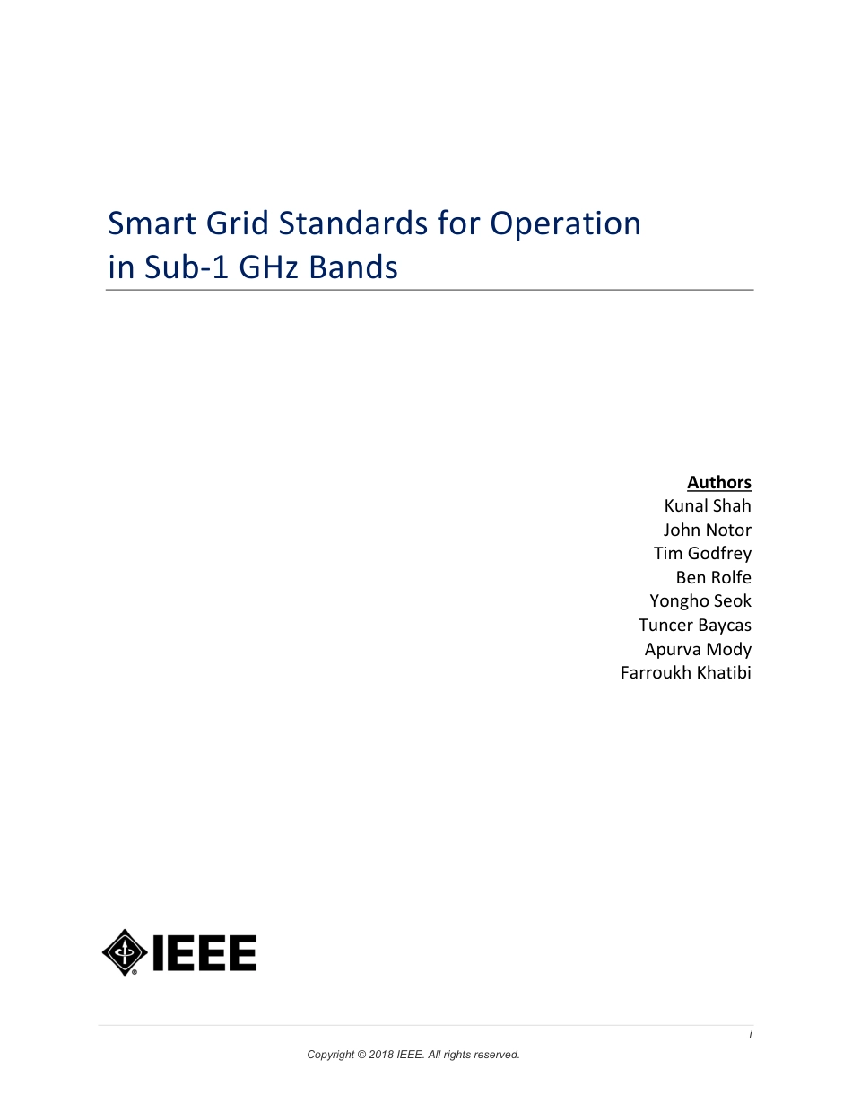 IEEE Smart Grid Standards for Operation in Sub-1 GHz Bands. 2018.pdf_第2页
