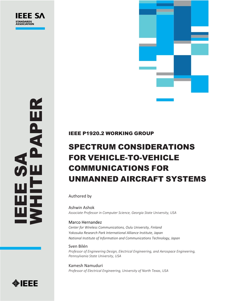 Spectrum considerations for vehicle-to-vehicle communications for unmanned aircraft systems 2023.pdf_第1页