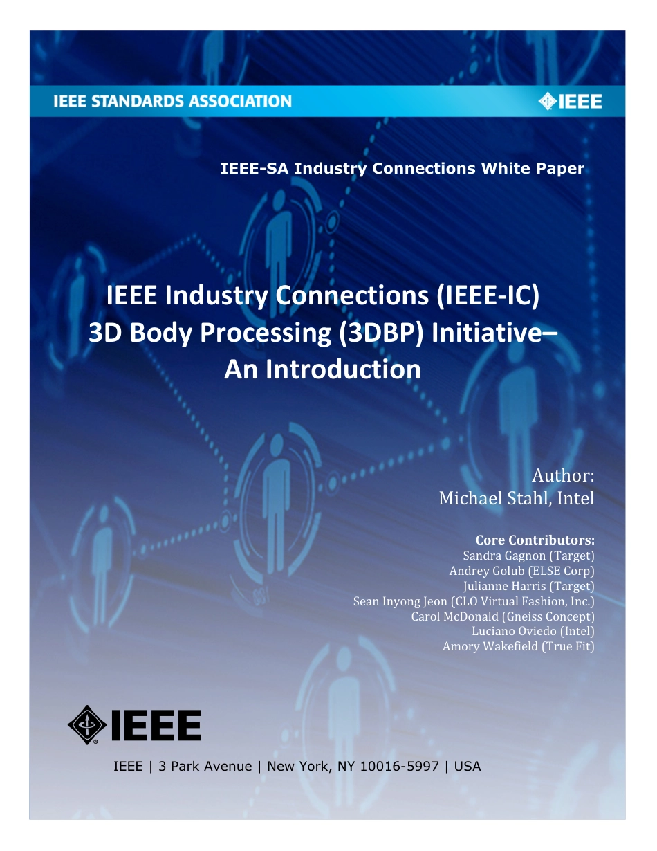 IEEE Industry Connections (IEEE-IC) 3D Body Processing (3DBP) Initiative - An Introduction 2017.pdf_第1页