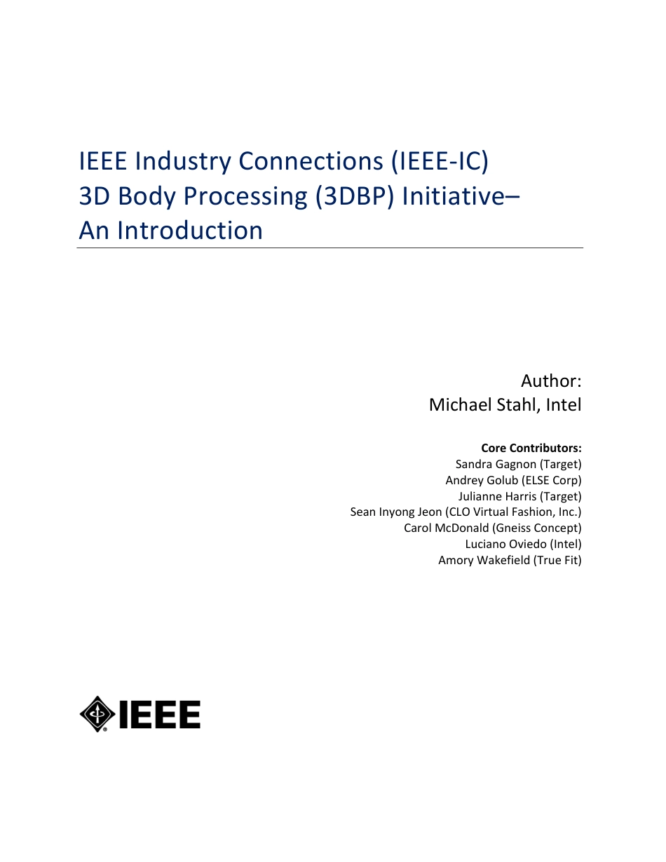 IEEE Industry Connections (IEEE-IC) 3D Body Processing (3DBP) Initiative - An Introduction 2017.pdf_第2页