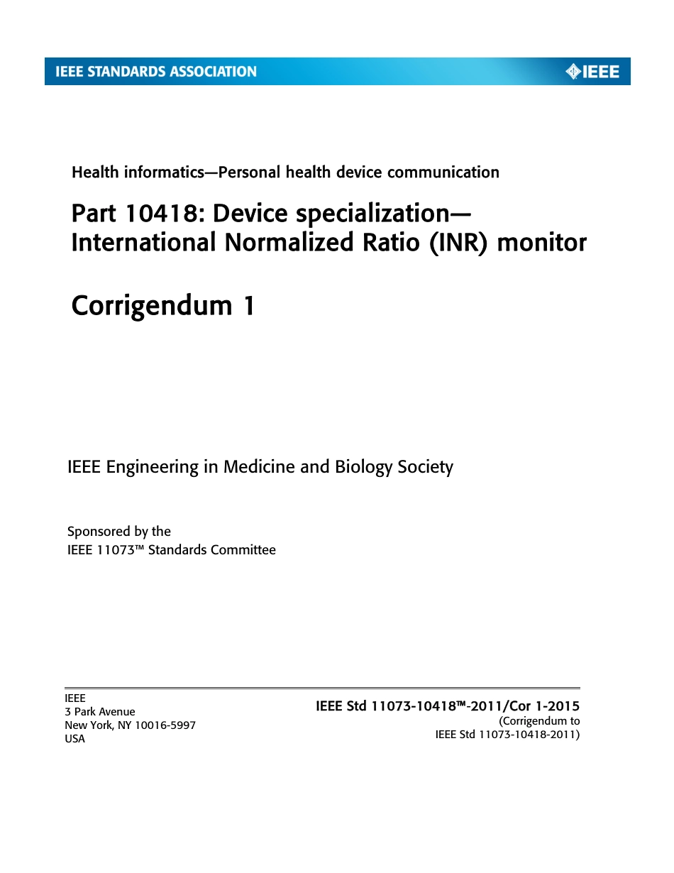IEEE Std 11073-10418-2011 Cor1-2015.pdf_第1页