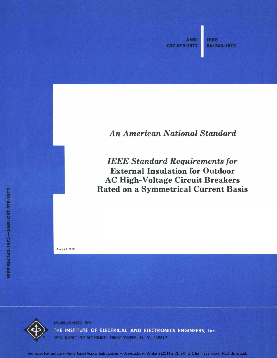IEEE Std 343-1972 (ANSI C37.078-1972) scan.pdf_第1页