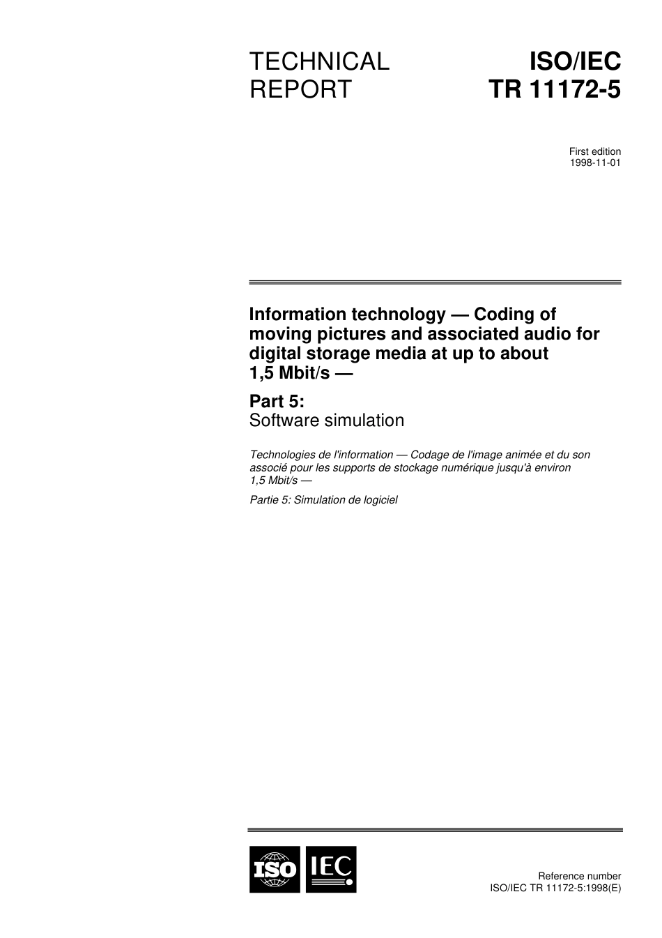 ISO IEC TR 11172-5-1998.pdf_第1页