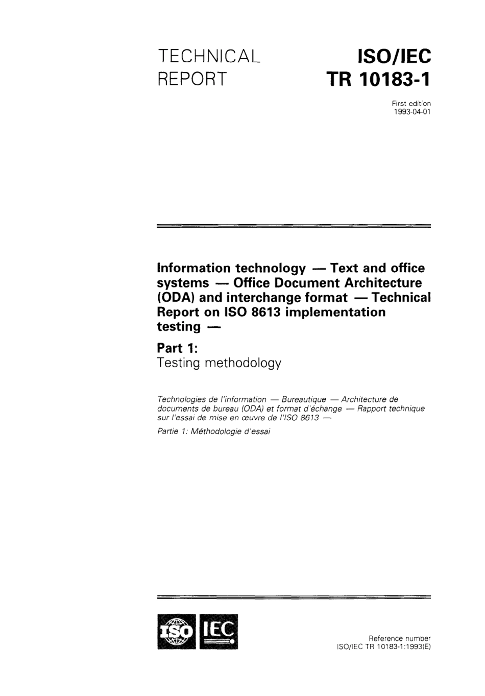 ISO IEC TR 10183-1-1993 scan.pdf_第1页