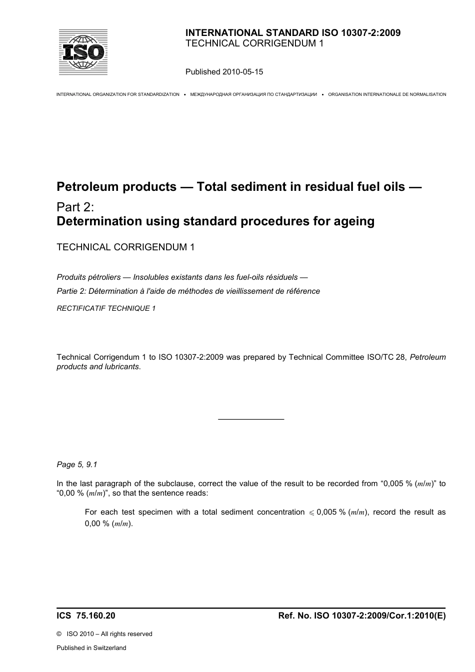 ISO 10307-2-2009 cor1-2010.pdf_第1页