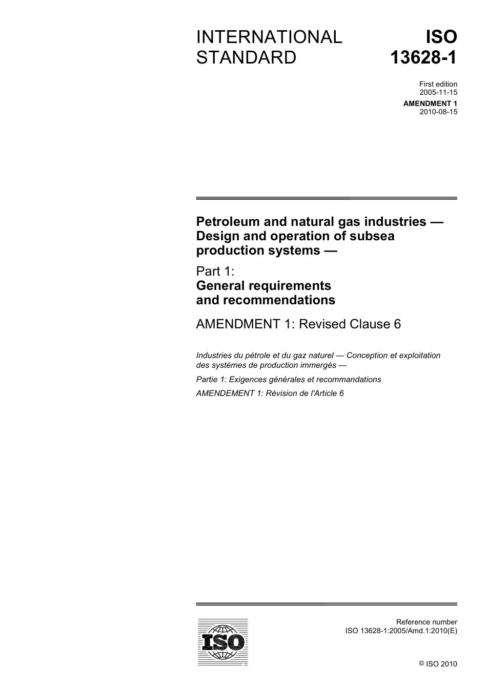 ISO 13628-1-2005 amd1-2010.pdf_第1页